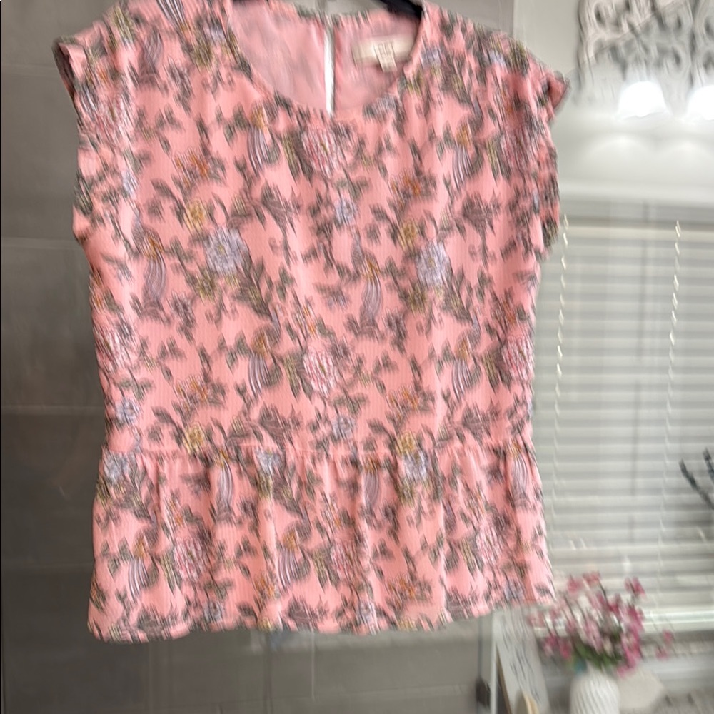 Pink Floral Sleeveless Top